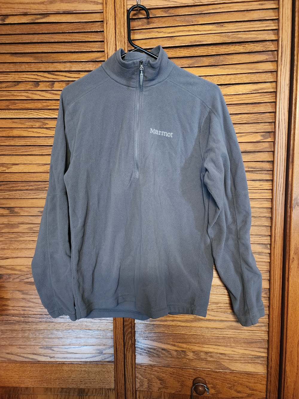 Marmot Gray Fleece Quarter Zip Pullover Mens Size Small